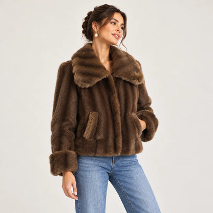 Colette — veste marron, vue de trois quarts