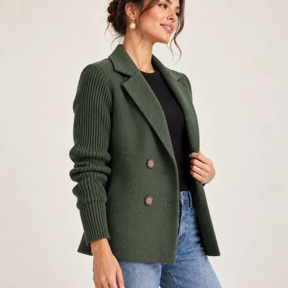 Éloïse — détails de la veste, vert foncé