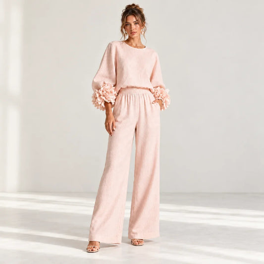 Ensemble Floréa rose poudré — vue complète
