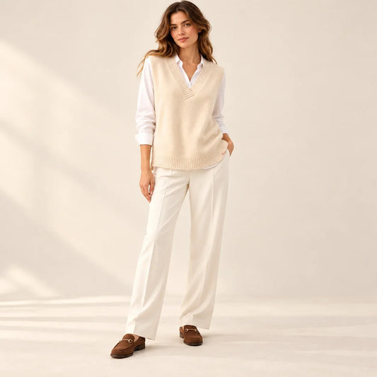 Lison — silhouette complète en écru sur chemise