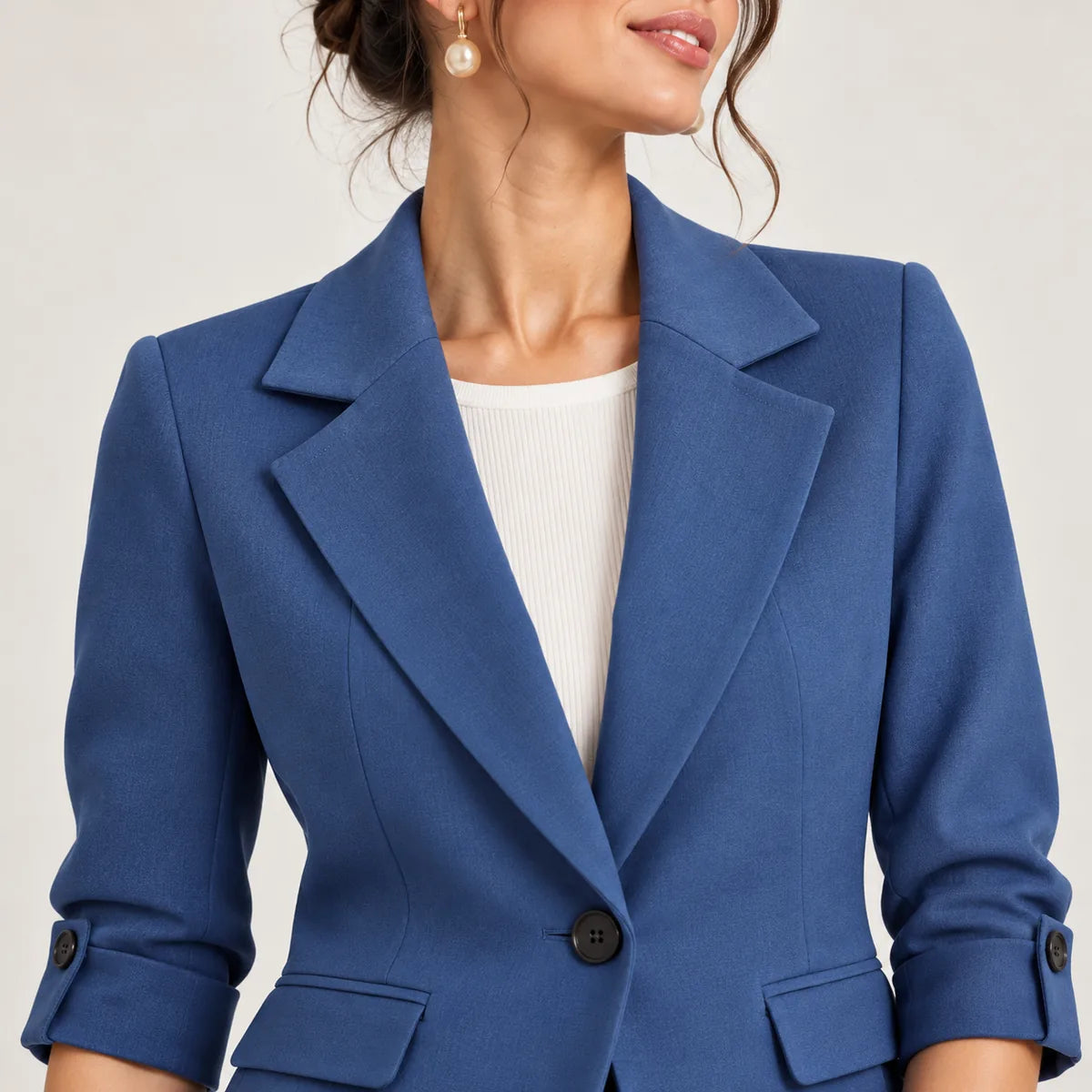 Valentine — Veste longue ou ensemble à col tailleur — détail et finition